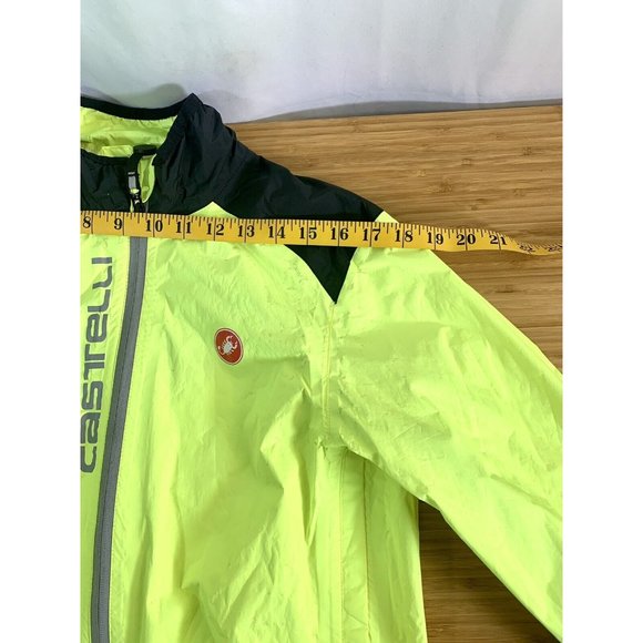 Castelli Mens Sz Small Pro Fit Light Rain Jacket Yellow - Picture 5 of 7